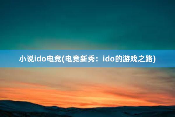 小说ido电竞(电竞新秀：ido的游戏之路)