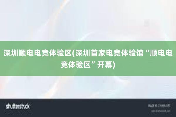 深圳顺电电竞体验区(深圳首家电竞体验馆“顺电电竞体验区”开幕)