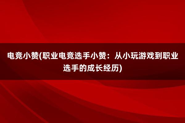 电竞小赞(职业电竞选手小赞：从小玩游戏到职业选手的成长经历)