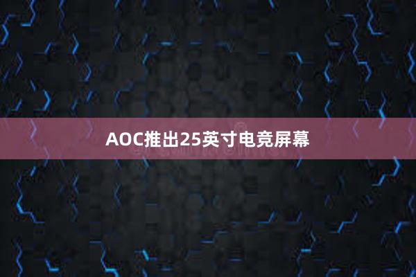 AOC推出25英寸电竞屏幕