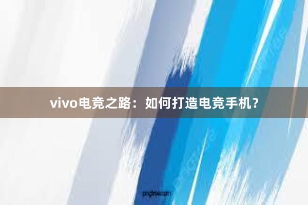 vivo电竞之路：如何打造电竞手机？