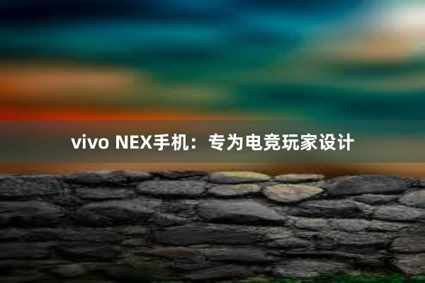 vivo NEX手机：专为电竞玩家设计