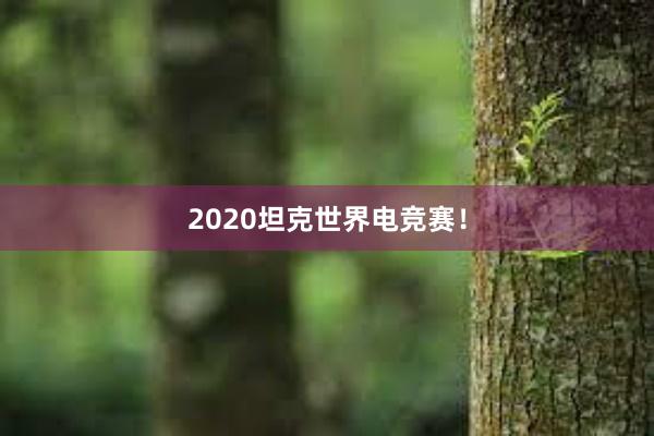 2020坦克世界电竞赛！