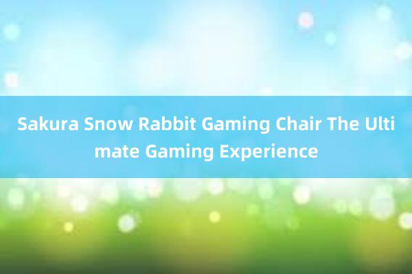 Sakura Snow Rabbit Gaming Chair The Ultimate Gaming Experience