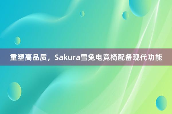 重塑高品质，Sakura雪兔电竞椅配备现代功能