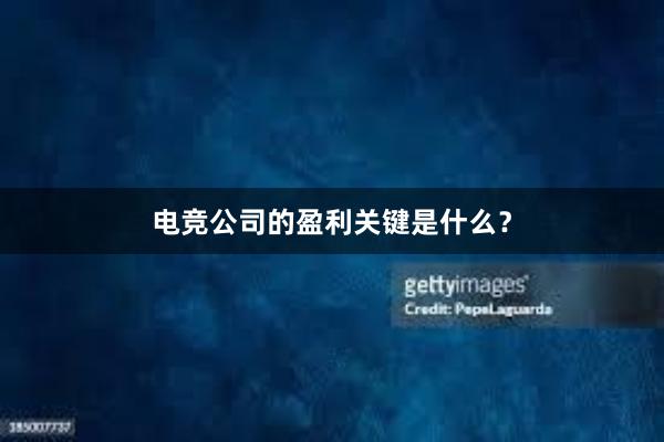 电竞公司的盈利关键是什么？