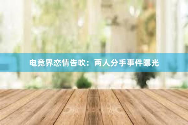 电竞界恋情告吹：两人分手事件曝光